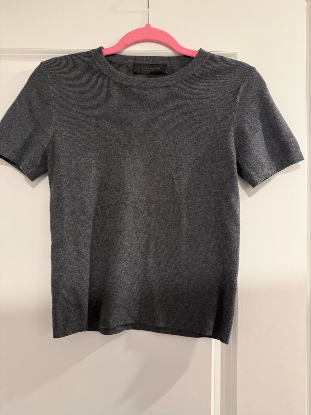 Zara Women’s Short Sleeve Crewneck Tee - Charcoal Gray